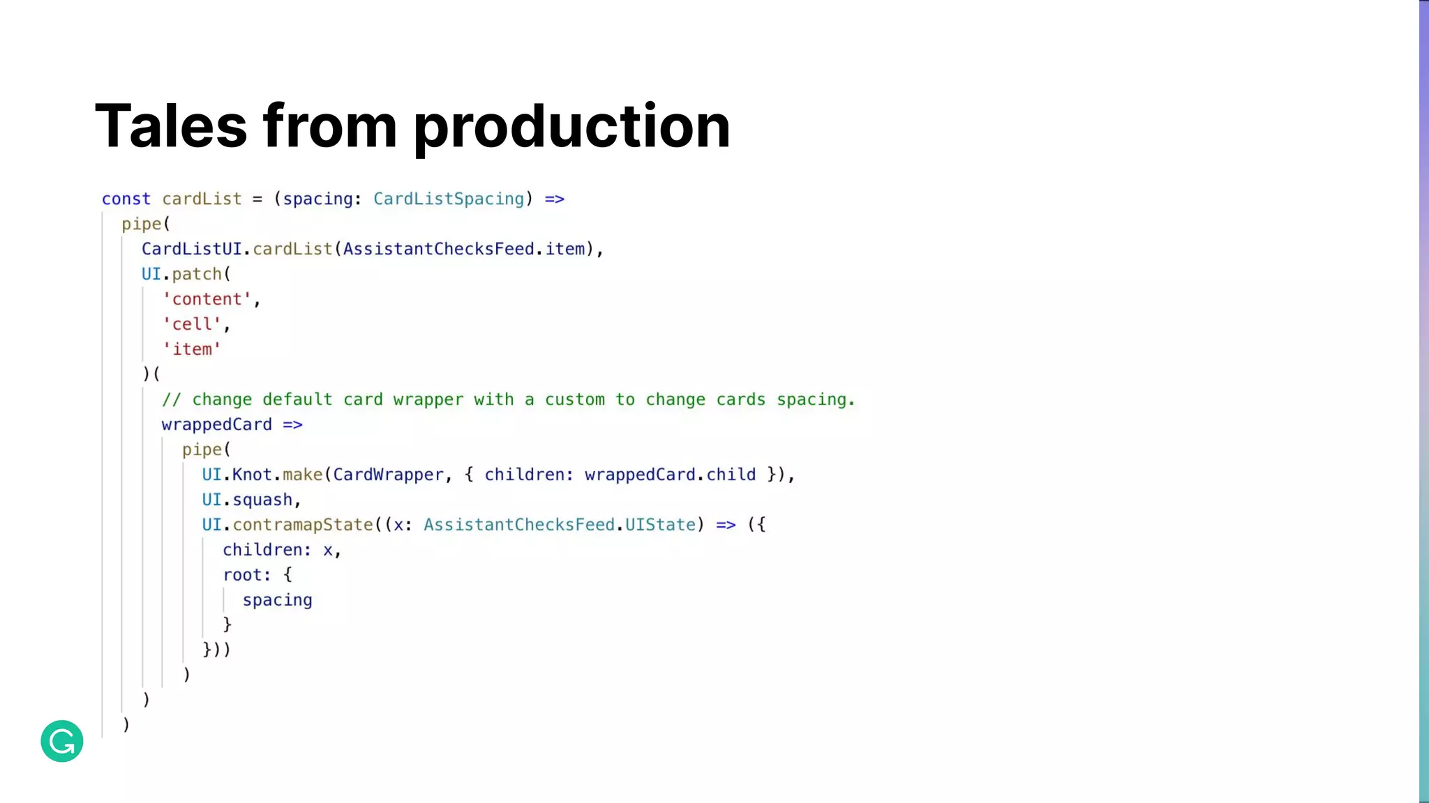 Tales from production 