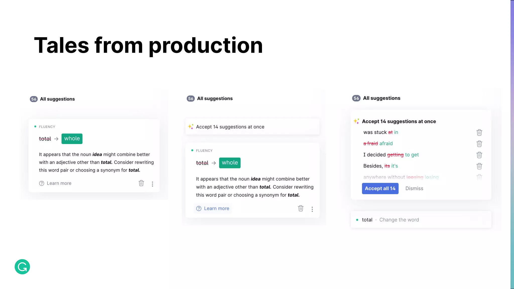Tales from production 