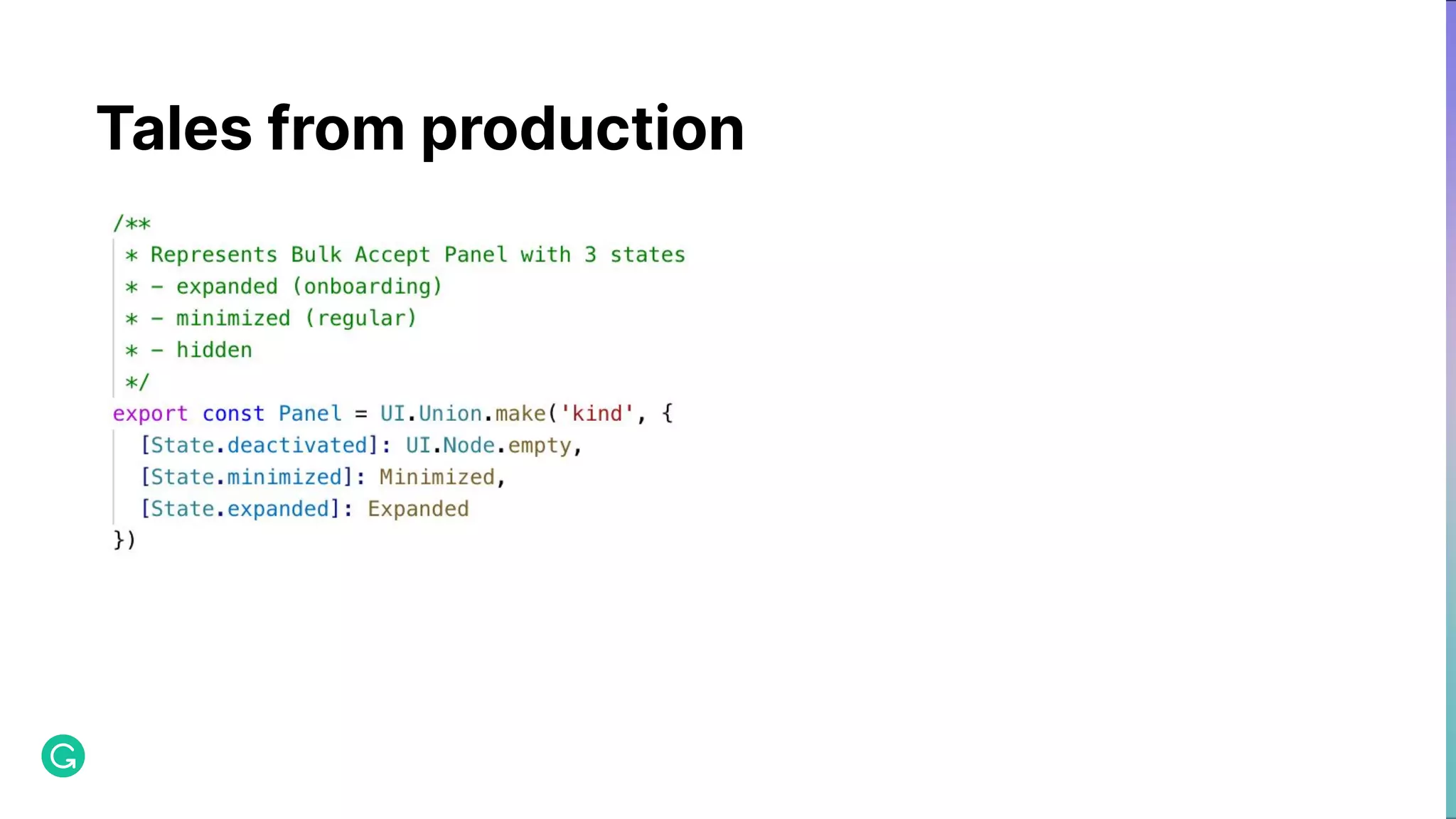 Tales from production 