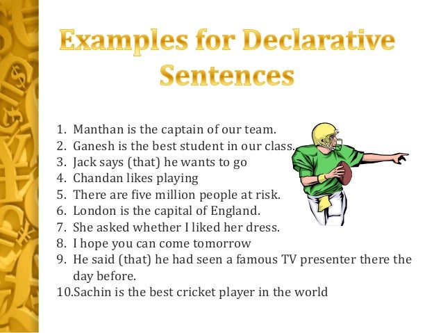 give example of declarative sentence
