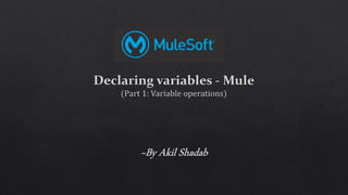 Declaring Variables in Mule Part-1 Variable operations