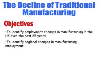 The Decline of Traditional Manufacturing Objectives ,[object Object],[object Object]