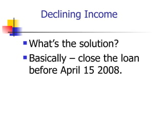 Declining Income | PPT