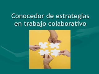 Conocedor de estrategias en trabajo colaborativo 