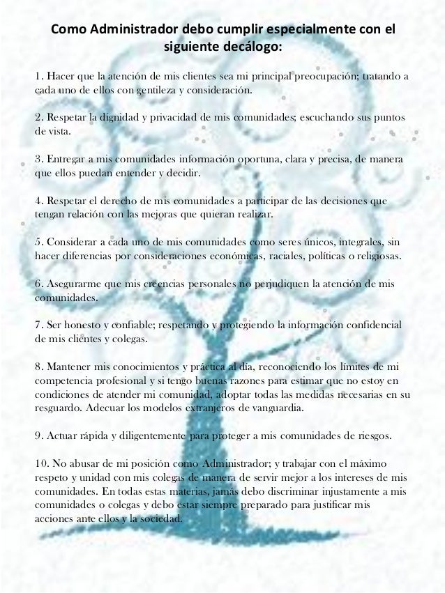 Decálogo del administrador