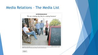 Media Relations – The Media List
 