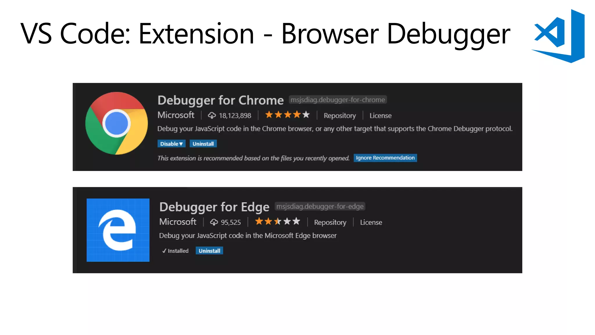 VS Code: Extension - Browser Debugger
 