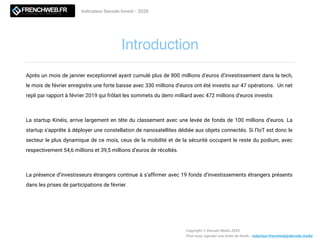 Introduction
Indicateur Decode Invest - 2020
Copyright © Decode Media 2020
Pour nous signaler une levée de fonds : redacti...