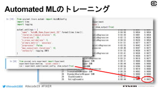 Automated MLのトレーニング
@hiroshi1000 © COPYRIGHT 2019 FIXER inc.
 