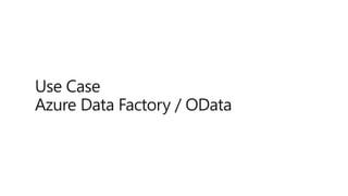 Use Case
Azure Data Factory / OData
 