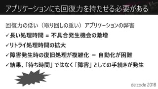 アプリケーションにも回復力を持たせる必要がある
 