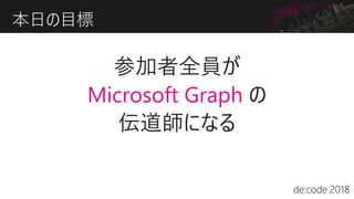 Microsoft Graph
本日の目標
 