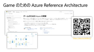 Game のための Azure Reference Architecture
https://aka.ms/AA8e1j1
 