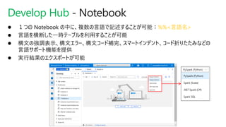 Develop Hub - Notebook
%%<言語名>
 