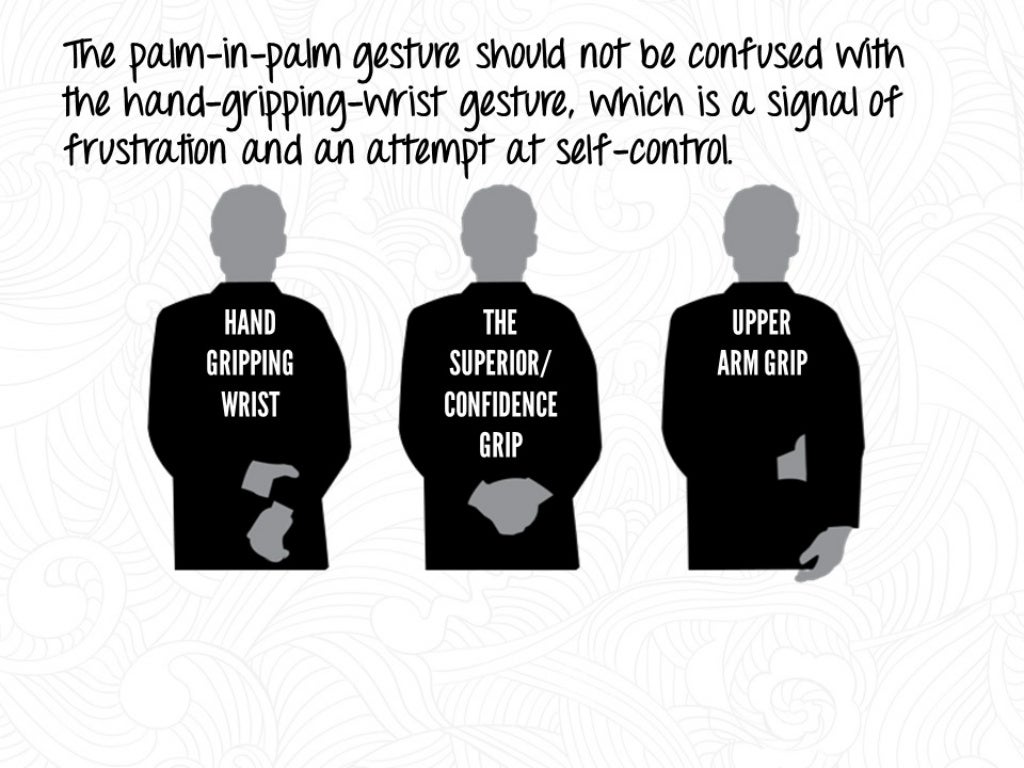 the palm—in-palm gesture should not