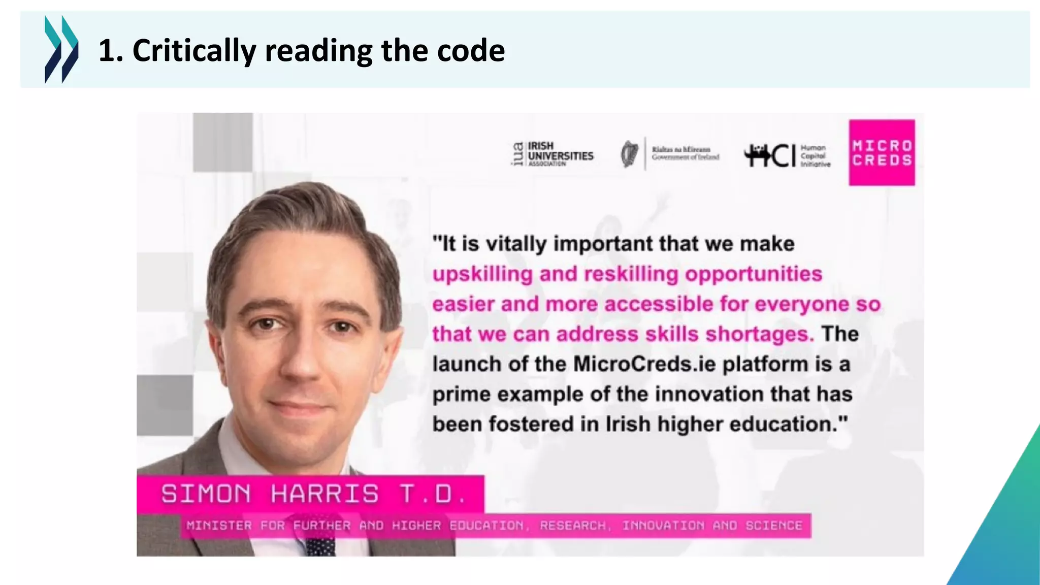1. Critically reading the code
 