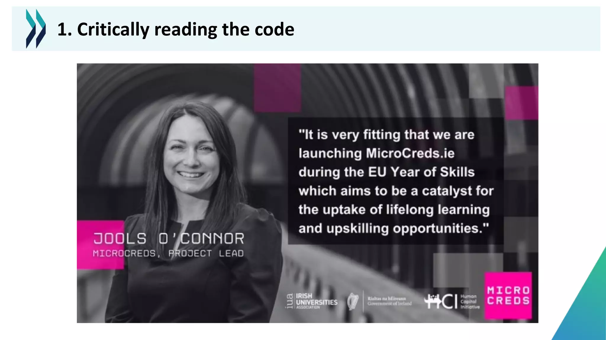 1. Critically reading the code
 