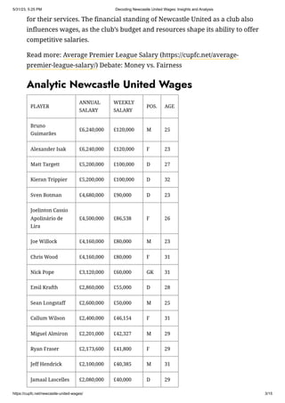 Decoding Newcastle United Wages Insights And Analysis pdf