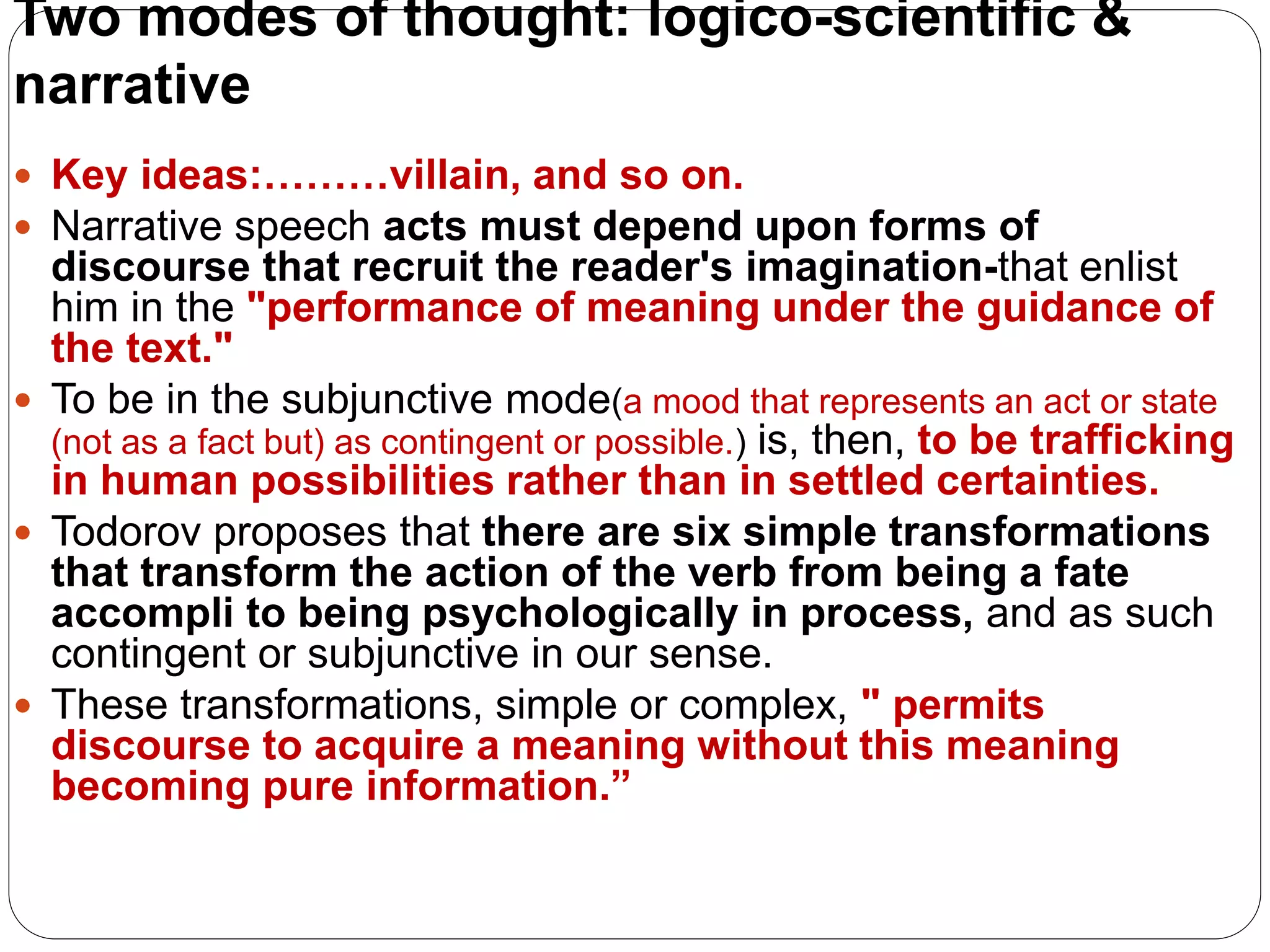 Decoding tat 9 two modes of thought and tat story writing | PPT