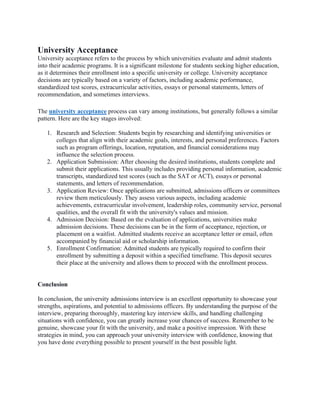 Decoding the Admissions Interview: Strategies for a Successful 
