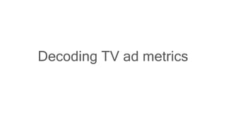 Decoding TV ad metrics
 