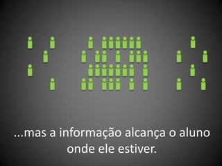 ...mas a informação alcança o aluno
           onde ele estiver.
 