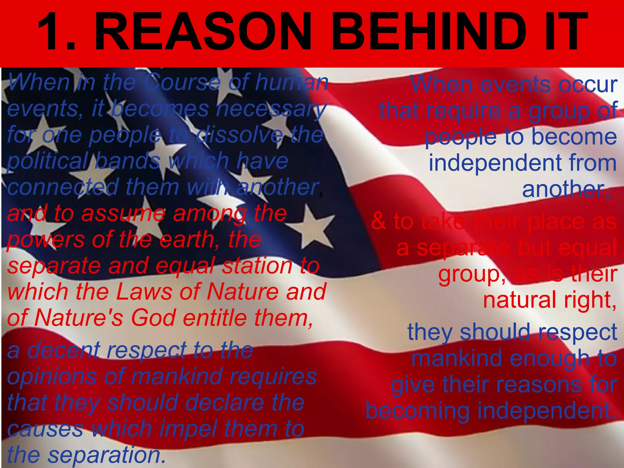 THE DECLARATION OF INDEPENDENCE | PPT