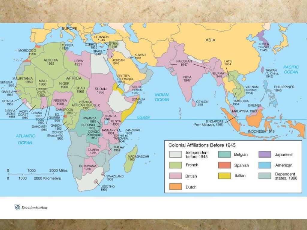 Decolonization africa, asia, the middle east