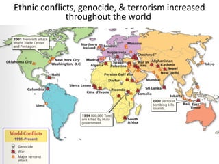Ethnic conflicts, genocide, & terrorism increased
throughout the world
 