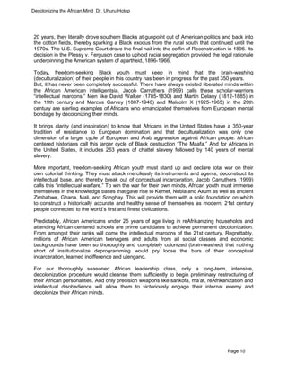 Decolonizing the African Mind: Further Analysis and Strategy_Dr. Uhuru ...