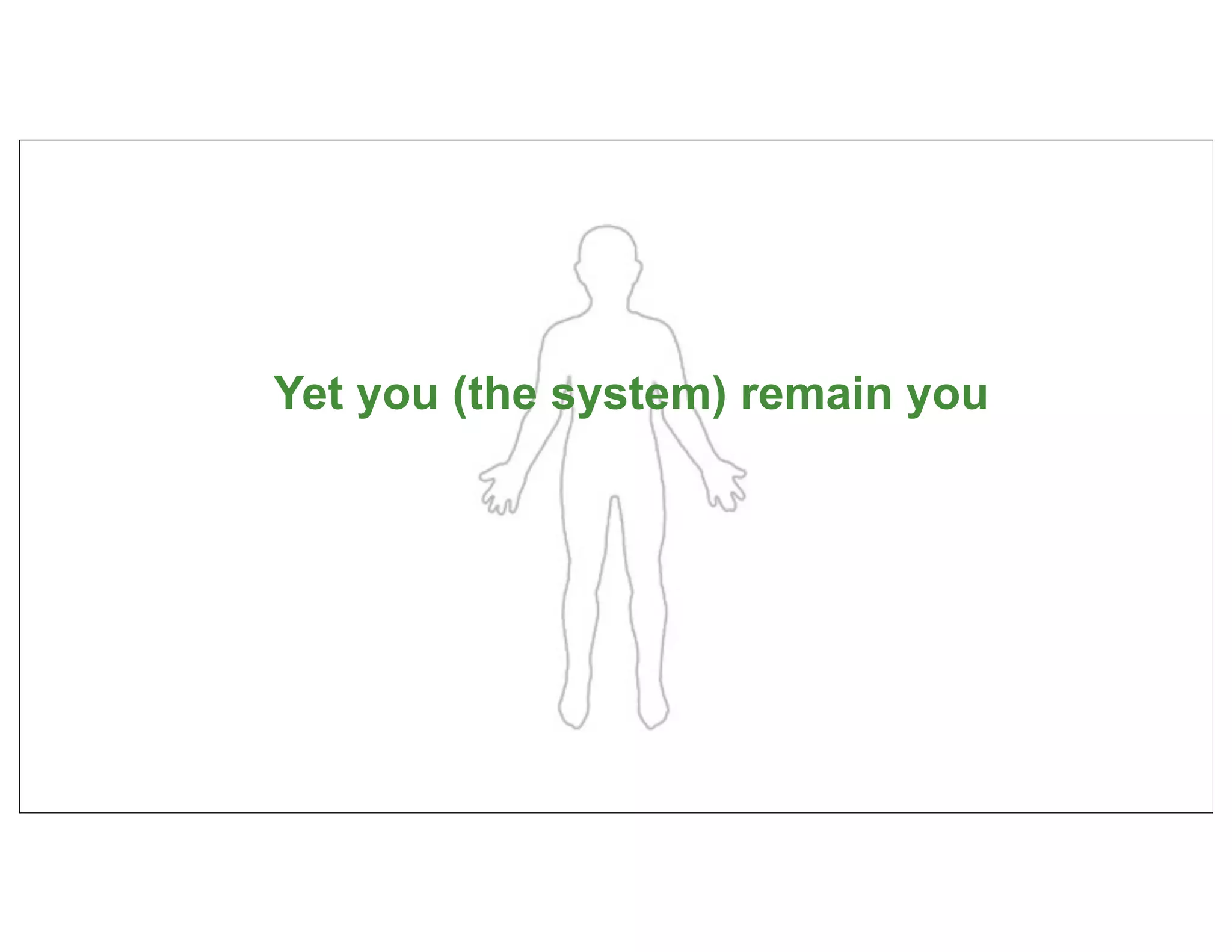 Yet you (the system) remain you




                                  37
 