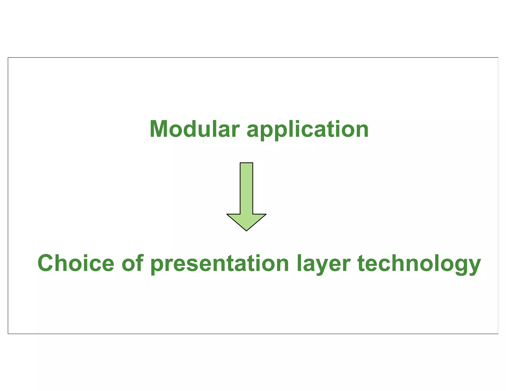 Modular application




Choice of presentation layer technology

                                          64
 