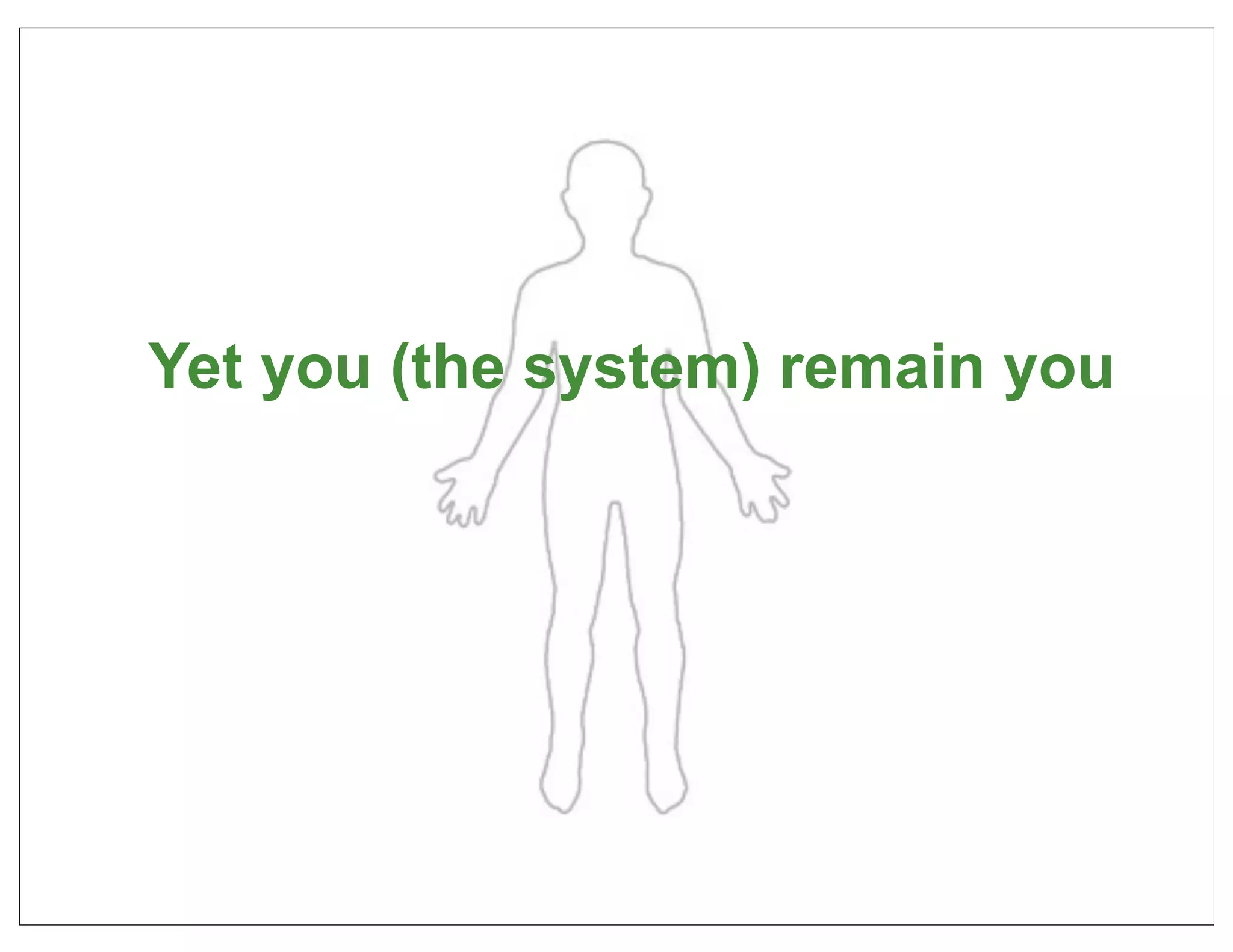 Yet you (the system) remain you




                                  37
 