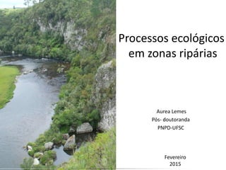 Processos ecológicos
em zonas ripárias
Aurea Lemes
Pós- doutoranda
PNPD-UFSC
1
Fevereiro
2015
 