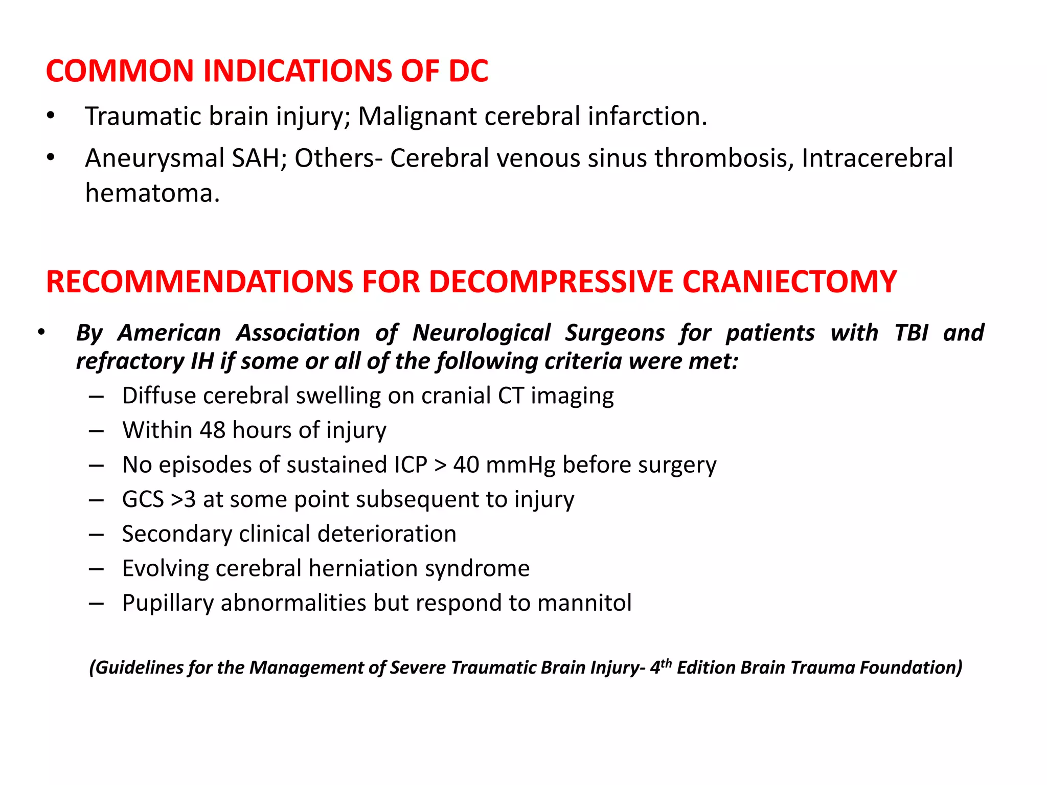Decompressive Craniectomy.pptx | First Aid | Injuries