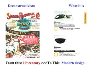 Deconstructivism What it is
From this: 19th
century >>>To This: Modern design
 