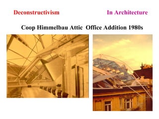 Deconstructivism In Architecture
Coop Himmelbau Attic Office Addition 1980s
 