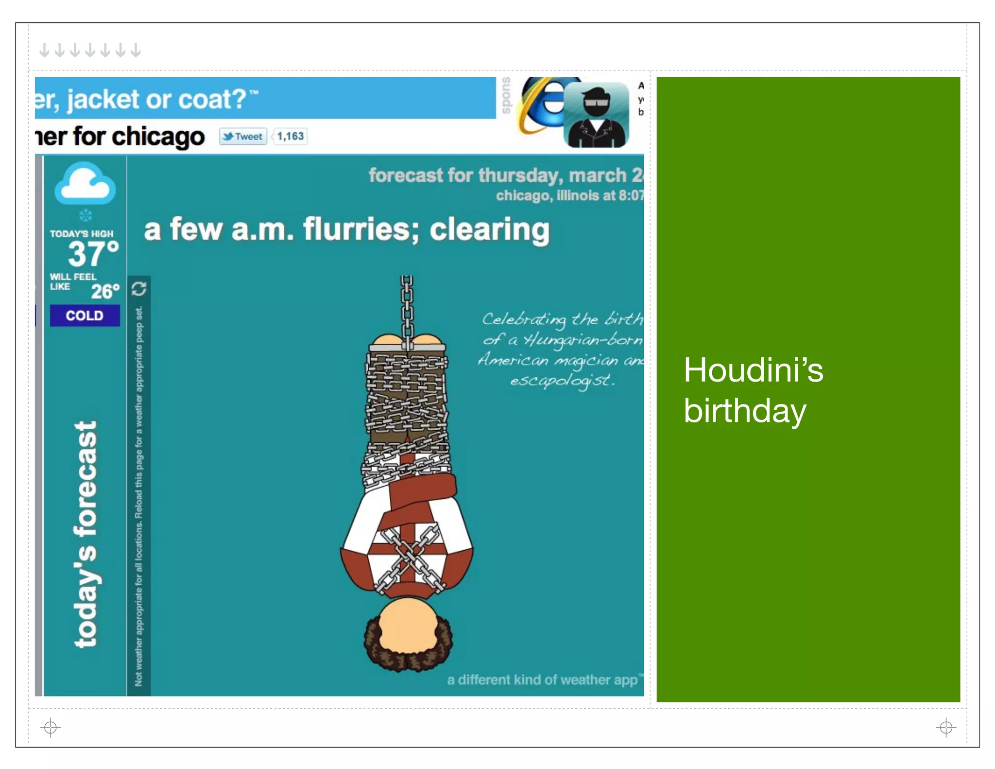 Houdini’s
birthday
 