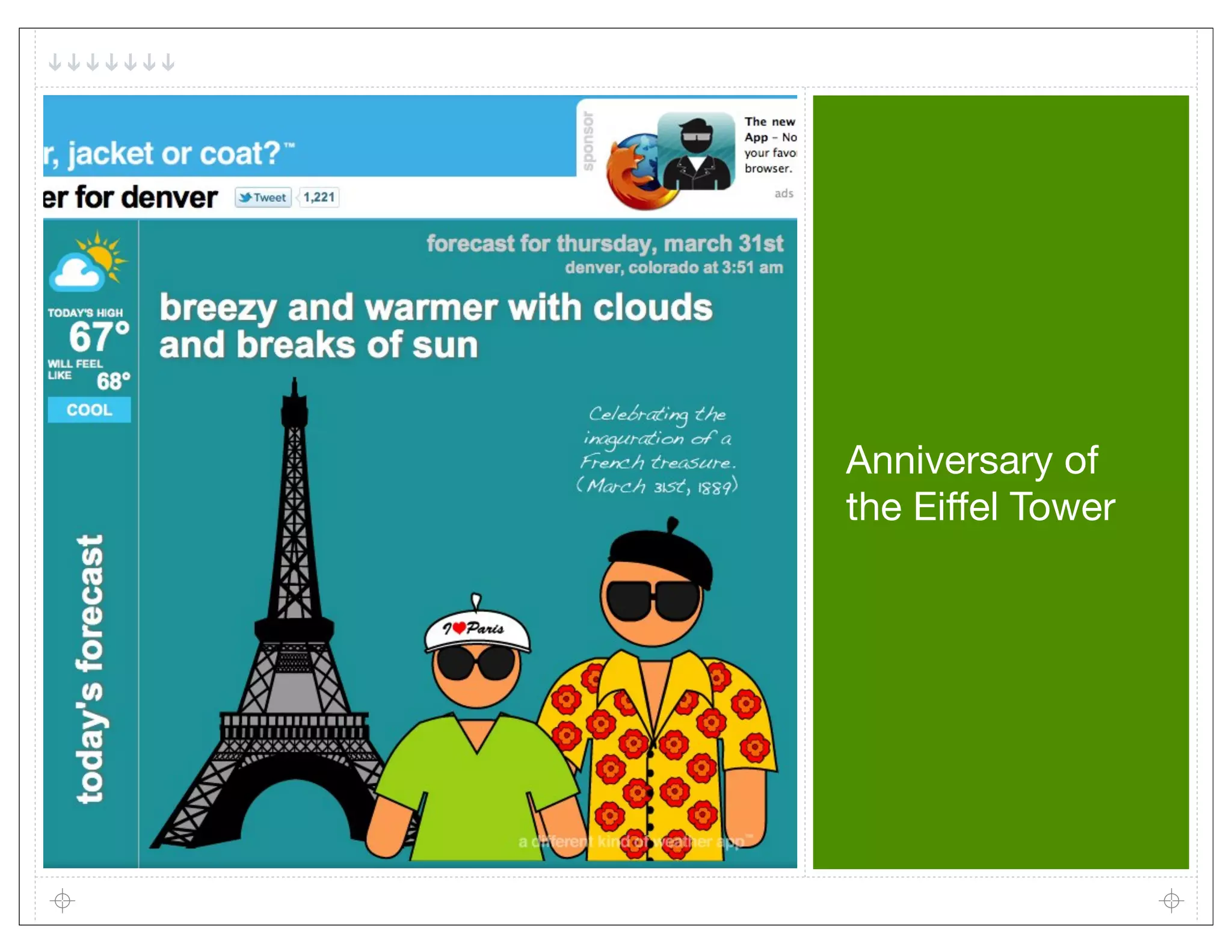 Anniversary of
the Eiffel Tower
 