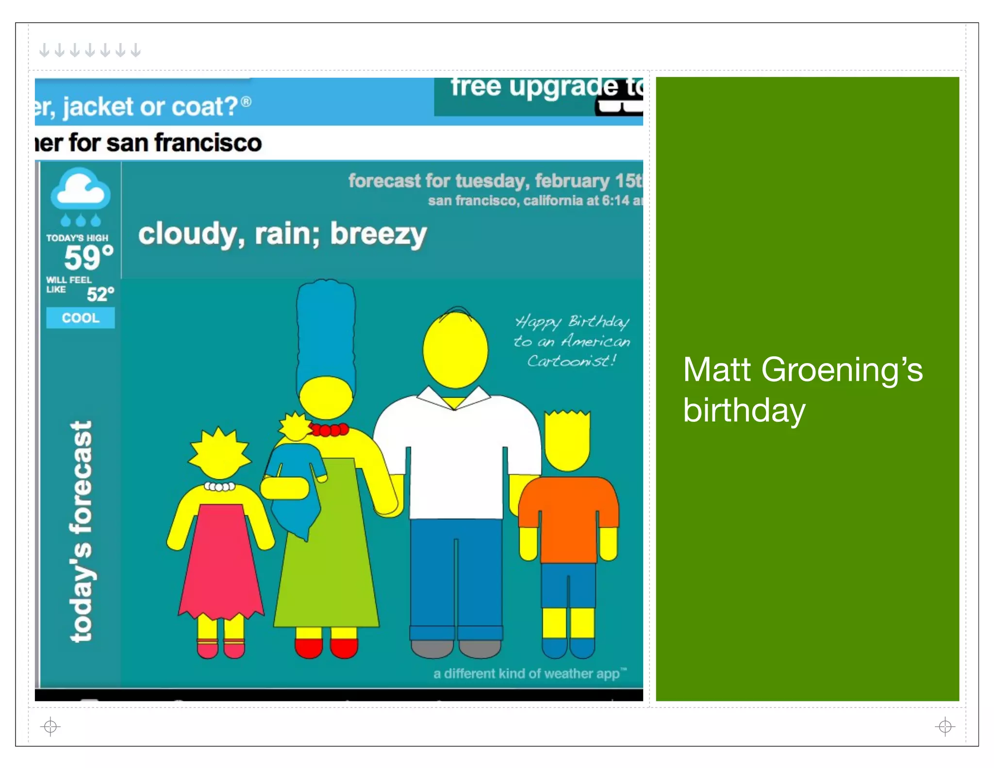 Matt Groening’s
birthday
 