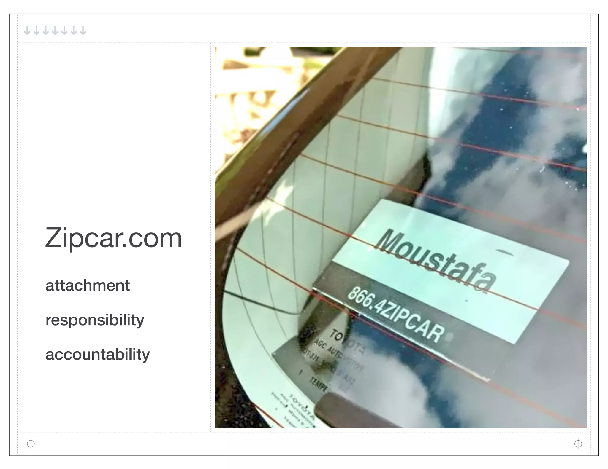 Zipcar.com
attachment

responsibility

accountability
 