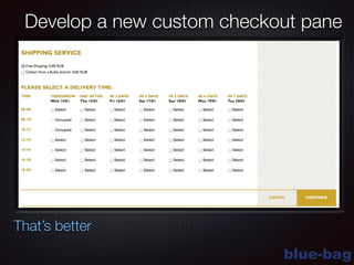 blue-bag
Develop a new custom checkout pane
That’s better
 