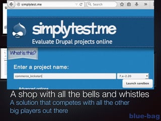 Text
blue-bag
A shop with all the bells and whistles
A solution that competes with all the other
big players out there
 