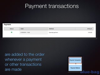blue-bag
are added to the order
whenever a payment
or other transactions
are made
Payment transactions
 