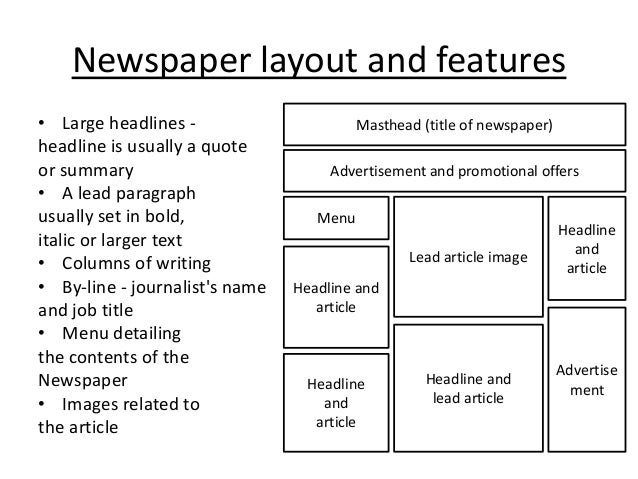 newspaper front page layout terminology newspaper front page layout terminology