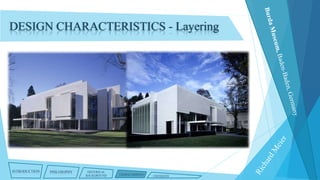 DESIGN CHARACTERISTICS - Layering

INTRODUCTION

PHILOSOPHY

HISTORICAL
BACKGROUND

CHARACTERISTICS

CRITIQUES

 
