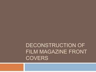 Deconstruction of film magazine front covers 