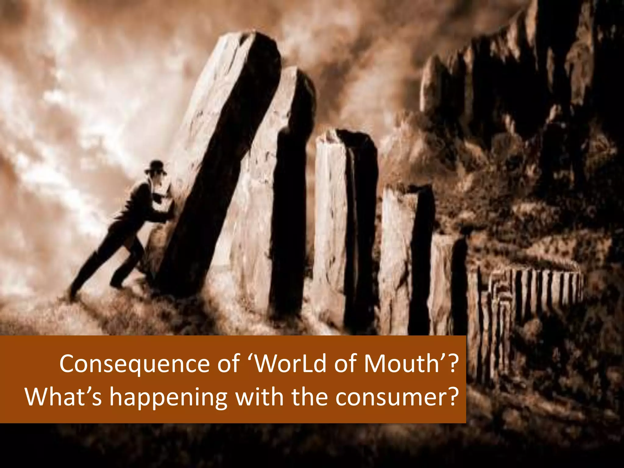 Consequence of ‘WorLd of Mouth’?What’s happening with the consumer?