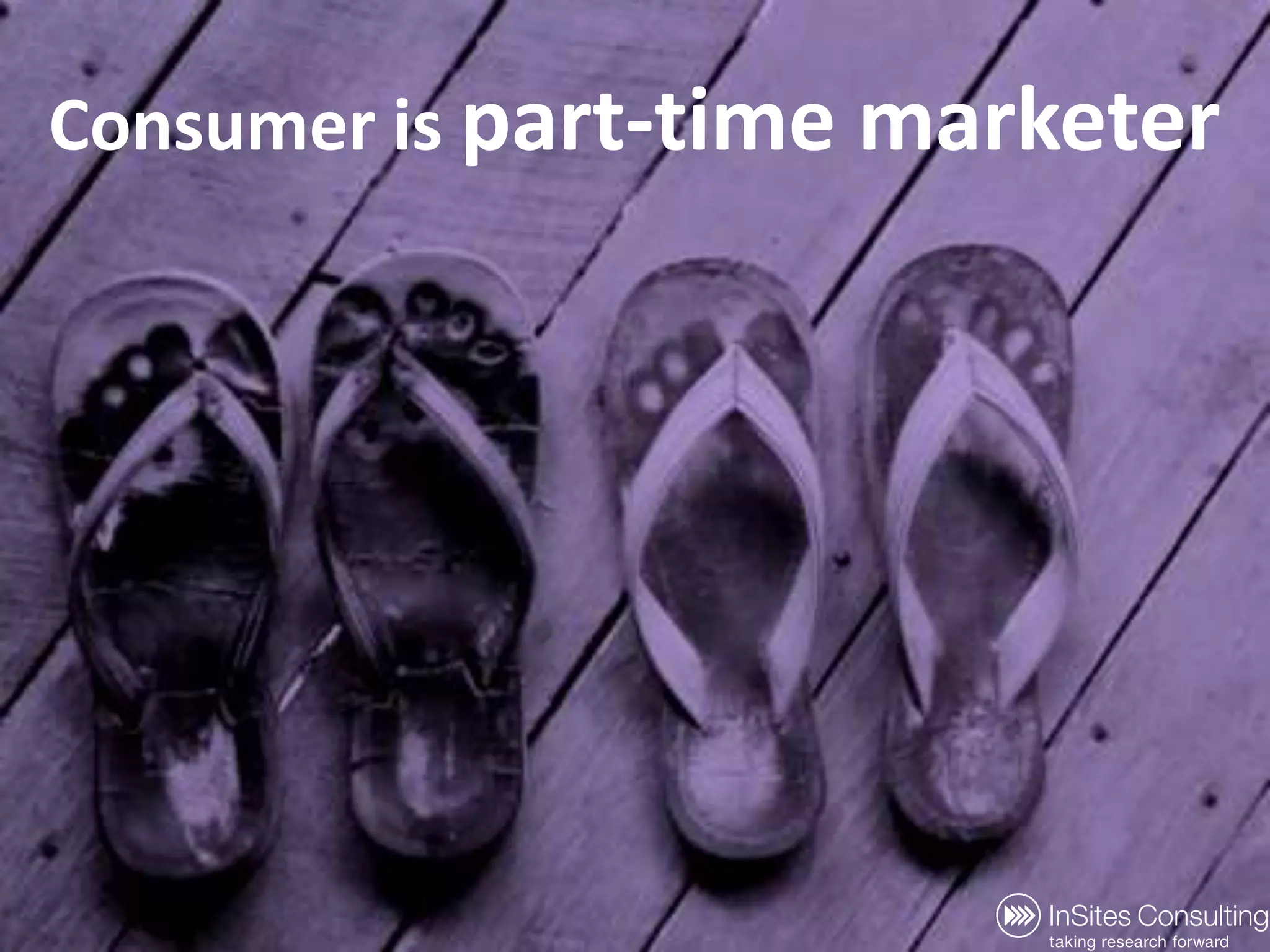 Consumer is part-time marketer