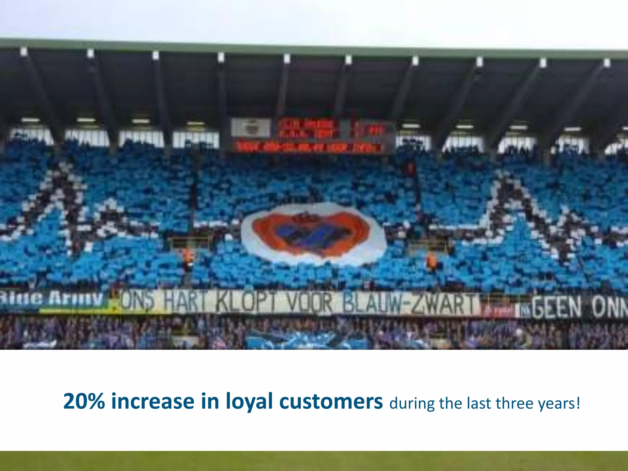 20% increase in loyal customers during the last three years!